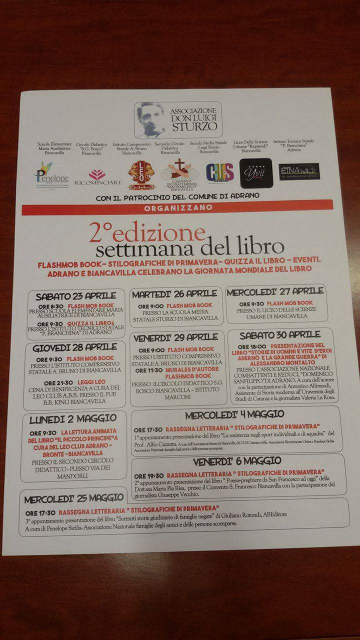 Cartellone settimana libro