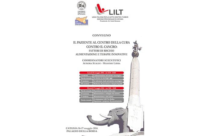 Catania, 16-17 maggio congresso Lilt “Alimentazione e tumori”