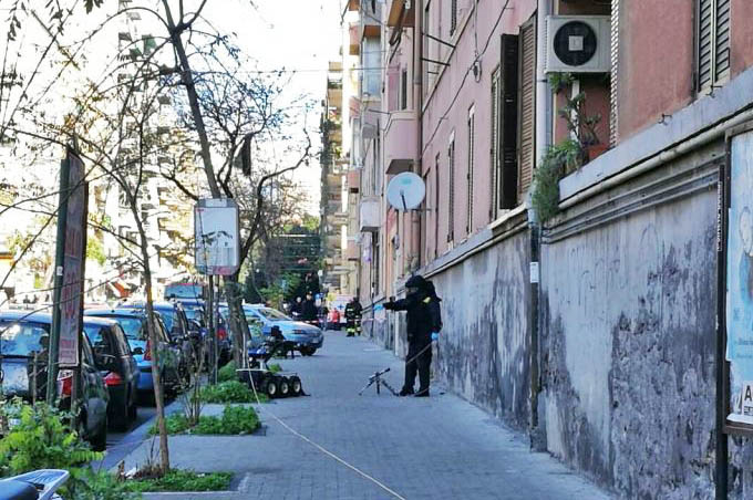 L'intervento del robot dei Carabinieri