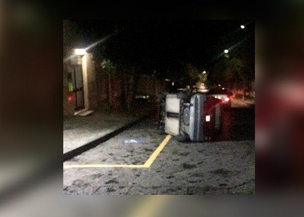 Biancavilla, auto cappottata in via Giacomo Matteotti