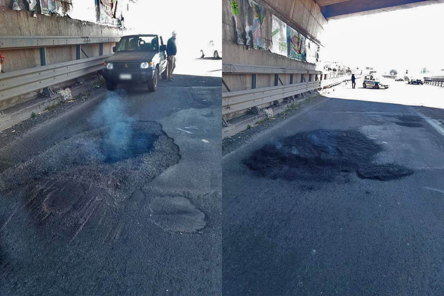 Belpasso. Il comune ci mette una “pezza” d’asfalto