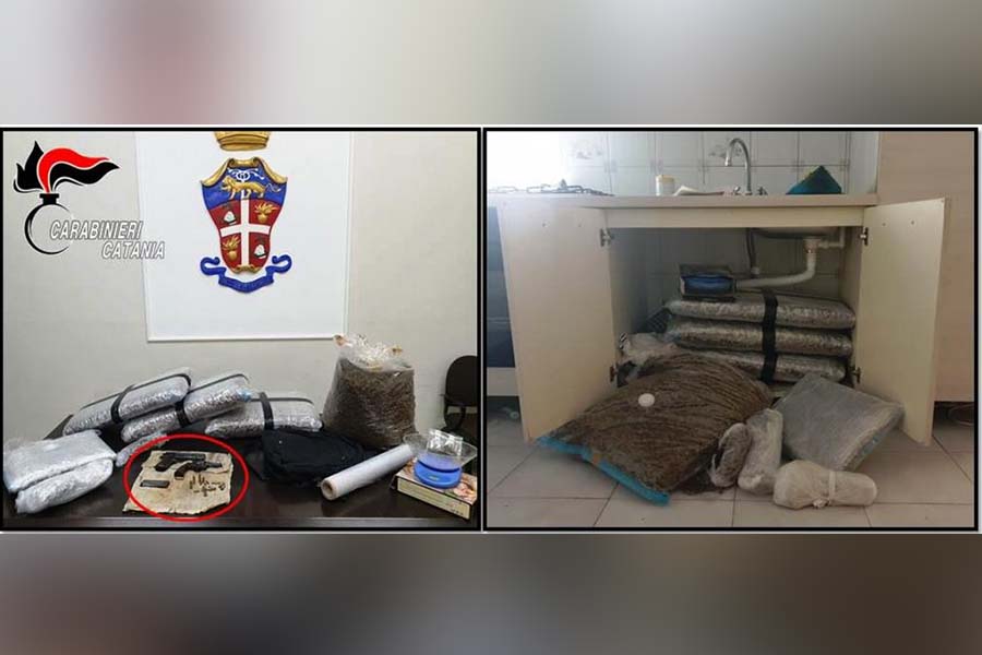 Paternò. Sequestrati 30 chili di marijuana, armi clandestine e munizioni