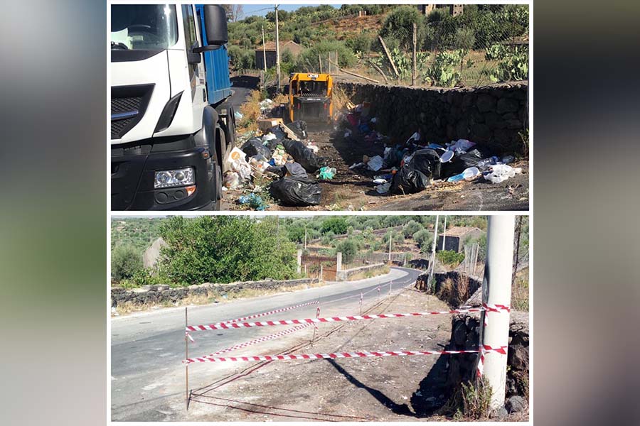 Santa Maria di Licodia. Ripulita microdiscarica in zona “Pietra Pirciata”