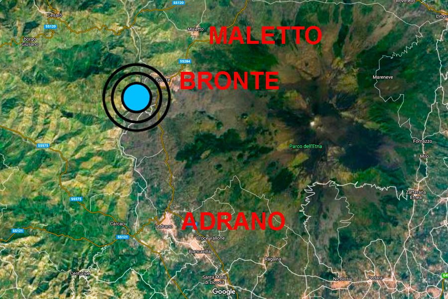 Bronte, terremoto nella notte