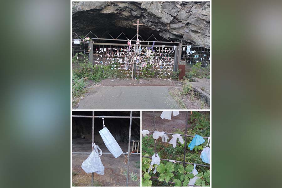 Belpasso. Guanti e mascherine alla “Madonna della Roccia”: gesto di fede o inciviltà?