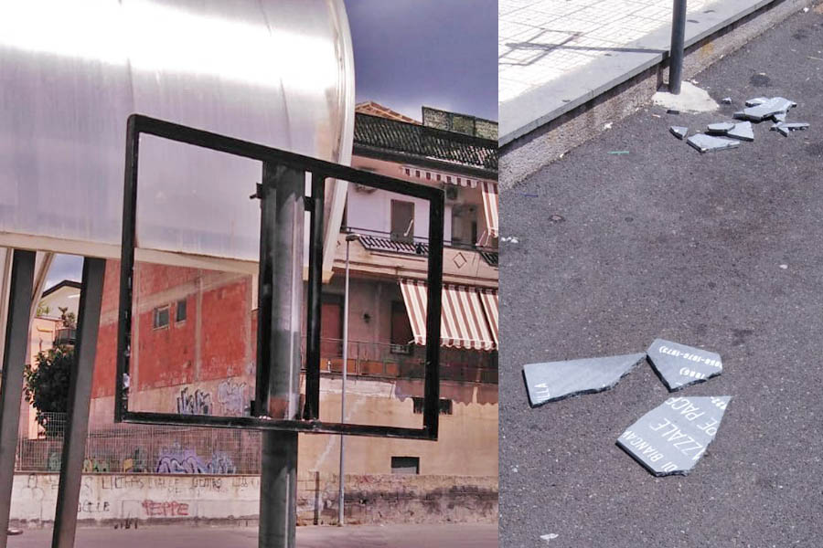 Biancavilla. Frantumata la targa toponomastica di Giuseppe Pace