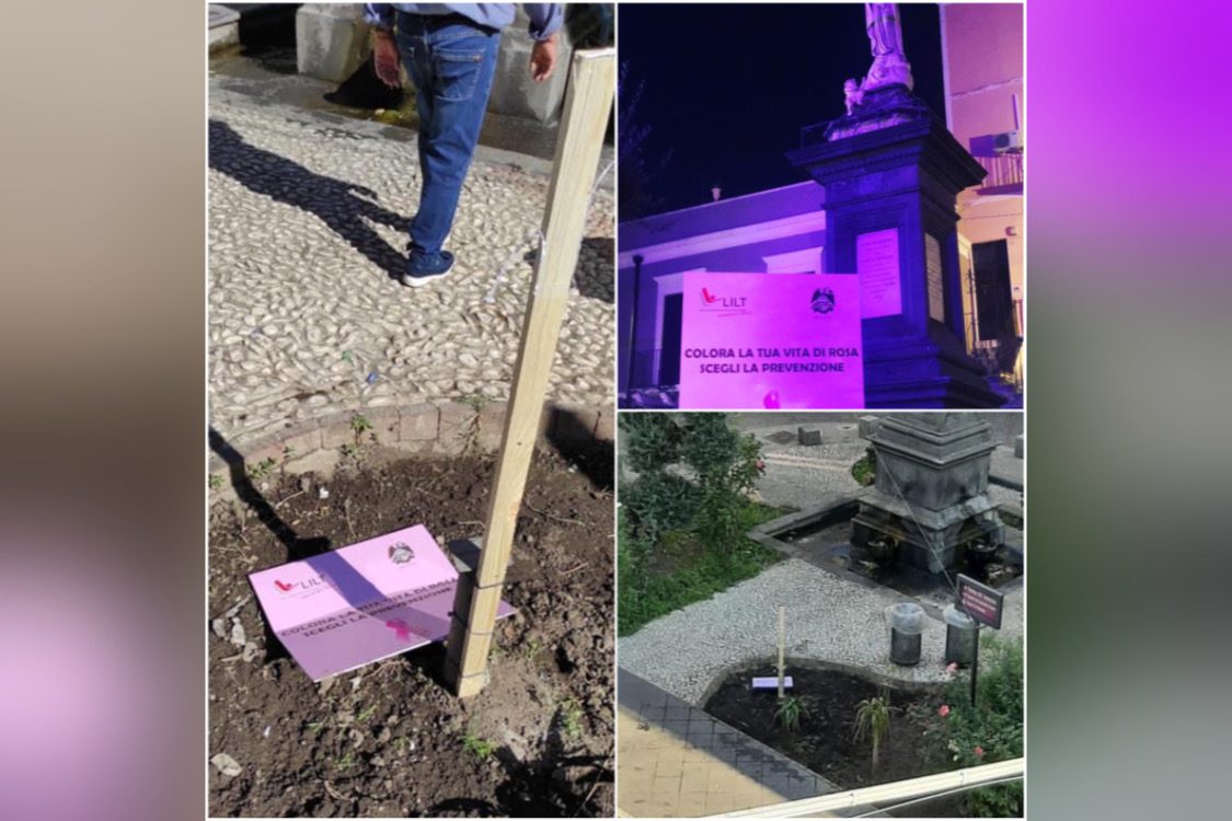 Adrano. Vandalizzato cartello Lilt a piazza Immacolata