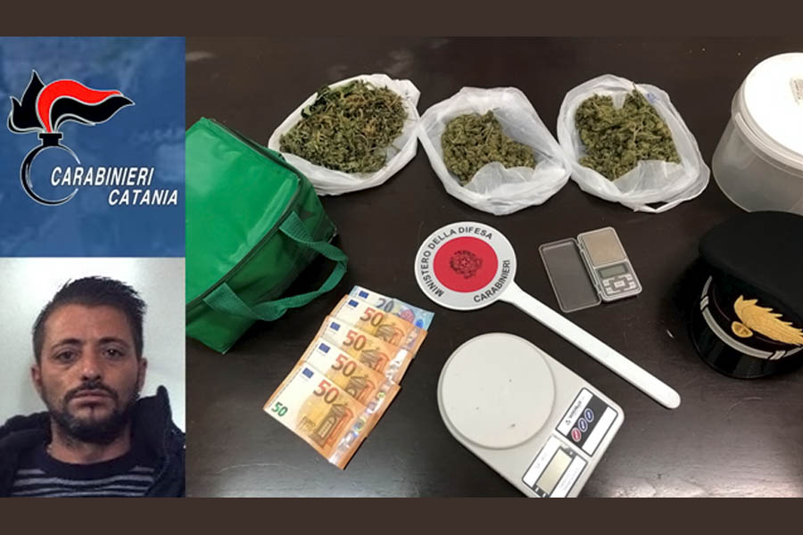 Belpasso. Tenta di disfarsi della droga, ma viene arrestato
