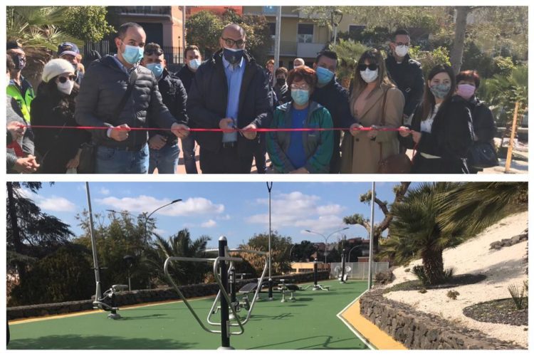 Biancavilla. Inaugurata “Area Fitness” dentro la villa comunale