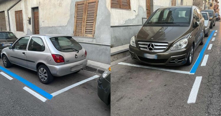 S. M. di Licodia. Strisce bianche? No! Meglio blu. Il dietrofront in via Vittorio Emanuele