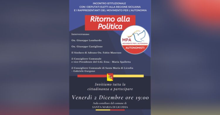 S.M. di Licodia. Deputati MPA incontrano la cittadinanza