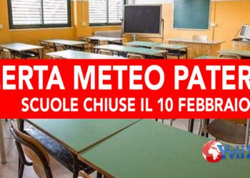 Paternò. Domani 10 febbraio Scuole chiuse per Allerta Meteo