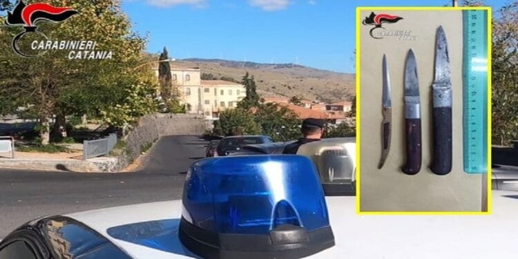 Randazzo. Rifiuta l’alcooltest e viene trovato con tre coltelli in auto: denunciato 34enne