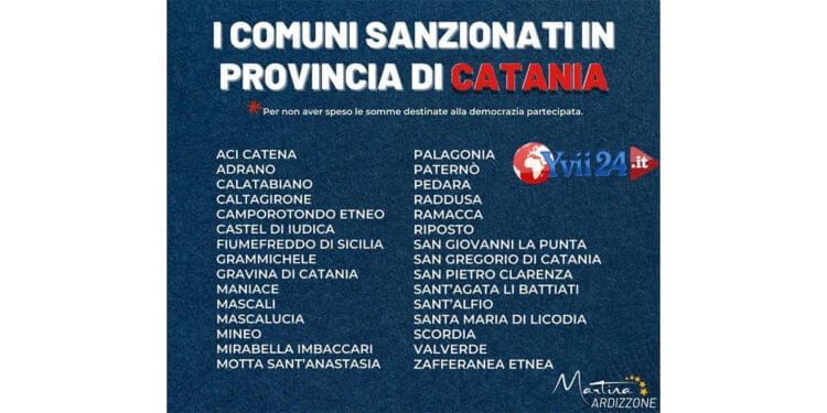 Trenta comuni del catanese perdono i fondi della DEMOCRAZIA PARTECIPATA 2020