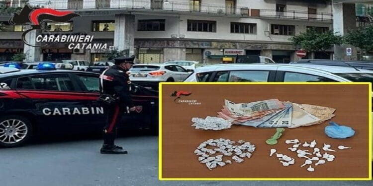 Catania. Vede i Carabinieri e nasconde sacchetto con cocaina sotto le pietre: in carcere 27enne