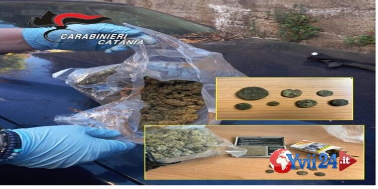 Bronte. In auto con droga e monete rubate: arrestate due persone