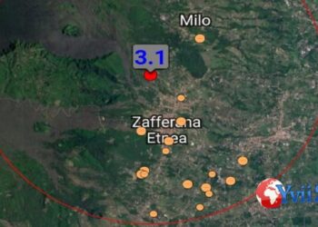 Prov. Catania. Scossa di terremoto nei pressi di Zafferana Etnea