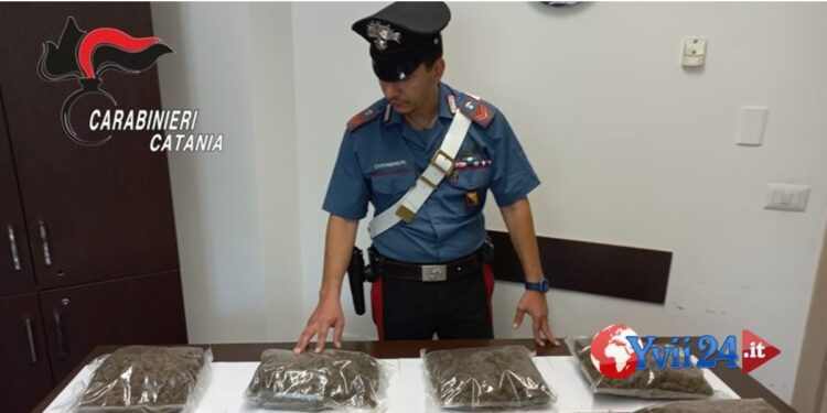 Prov. Catania. Marijuana nel borsone, arrestato 55enne