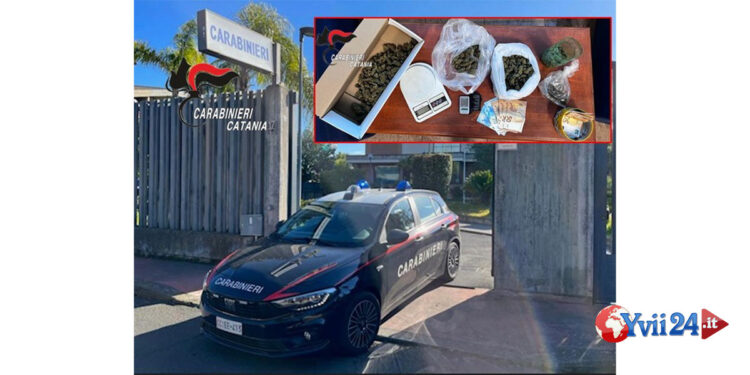 I CC di Sant’Agata li Battiati con i colleghi di Gravina di Catania hanno arrestato un pusher catanese: riforniva i clienti dal terrazzo
