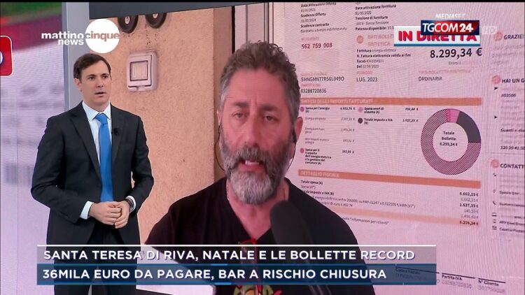 Un esercente di Santa Teresa di Riva (Me), a ‘Mattino Cinque News’ di Mediaset contro le esorbitanti bollette della luce