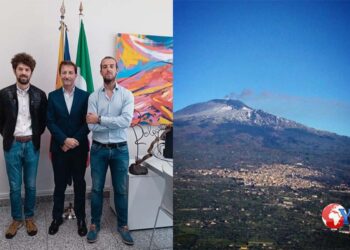 Il sindaco di Belpasso Carlo Caputo ha incontrato Antonio Asero e Simone Pulvirenti diventati Guide Vulcanologiche