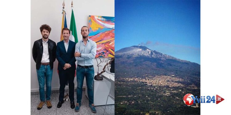 Il sindaco di Belpasso Carlo Caputo ha incontrato Antonio Asero e Simone Pulvirenti diventati Guide Vulcanologiche