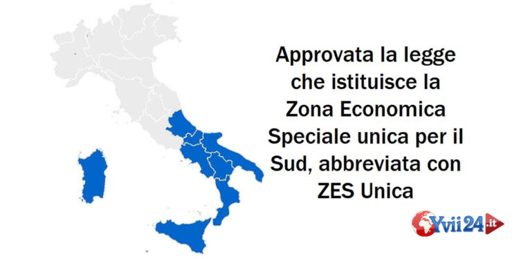 Ieri il Senato ha approvato la legge che istituisce la Zona Economica Speciale unica per il Sud, abbreviata con ZES Unica