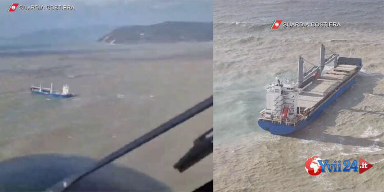 La Guardia Costiera di La Spezia ha monitorato costantemente la nave riuscendo nonostante il mare mosso a guidala in porto (VIDEO)