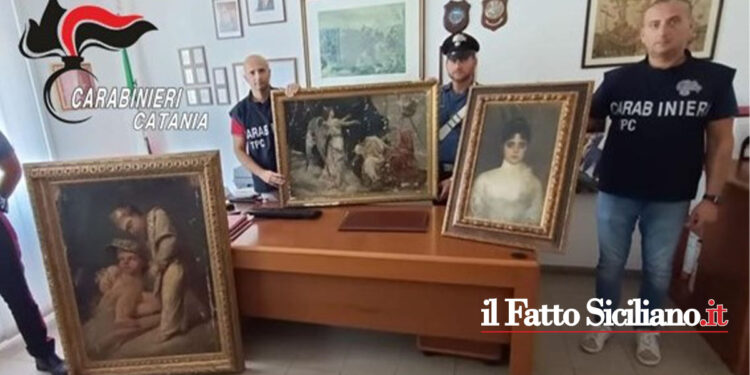 I CC di Aci Castello con i colleghi Siracusa hanno ritrovato in un garage 3 quadri antichi trafugati in un museo dieci anni fa