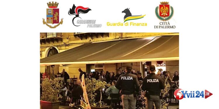 La Polizia di Stato, CC, GdF e Polizia municipale di Palermo hanno effettuato controlli interforze lungo gli assi viari della movida