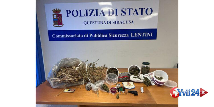 Arrestati dal Commissariato di Lentini 2 uomini per detenzione di armi e droga (FOTO) . Denunciati 5 tifosi dalla Digos di Siracusa