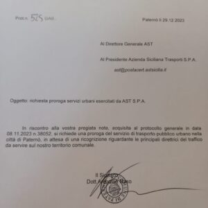 Dal 2024 l’Ast lascia il servizio urbano. Il sindaco Nino Naso ha scritto all’azienda dando disponibilità e chiedendo una proroga