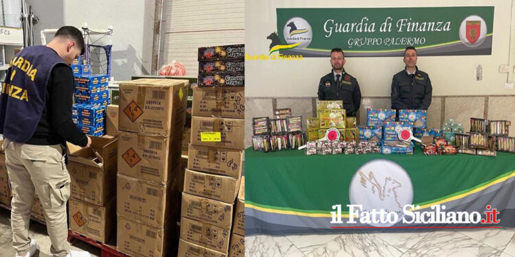 Sequestrata dalla GdF di Palermo una “santabarbara”, quasi 2 t di fuochi d’artificio, posti anche vicini a materiale infiammabile