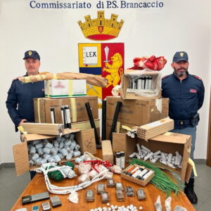 Il Commissariato di Brancaccio Palermo, insieme all’unità cinofila, in più operazioni ha sequestrato fuochi pirotecnici illegali e droga