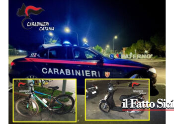 I CC di Paternò hanno intercettato due giovani del luogo che avevano appena rubato uno scooter ed una bici da un garage