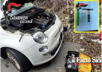 I CC di Riposto hanno sorpreso due giarresi mentre posizionati in una strada senza uscita cannibalizzavano una 500