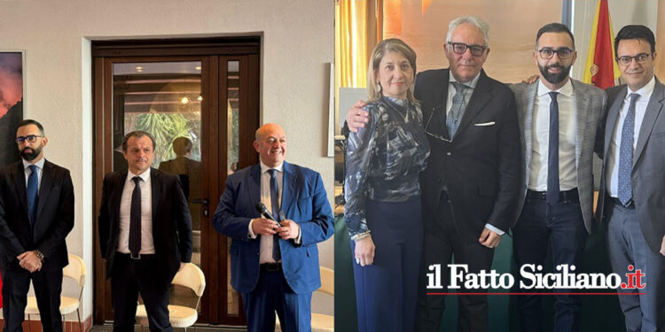Il sindaco di Sant'Agata Li Battiati Marco Rubino e due consiglieri di Fiumefreddo, Claudio Fiume e Maria Catena Nocella