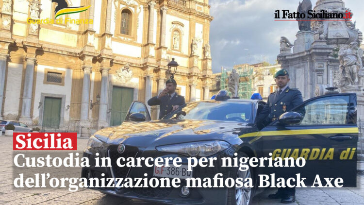 La GdF di Palermo ha eseguito una custodia in carcere per un nigeriano 49enne residente a Palermo organico alla Black Axe
