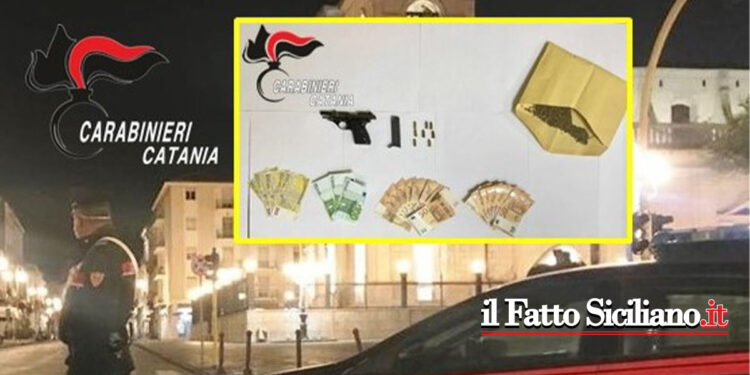 Prov. Catania. A casa con droga e pistola carica
