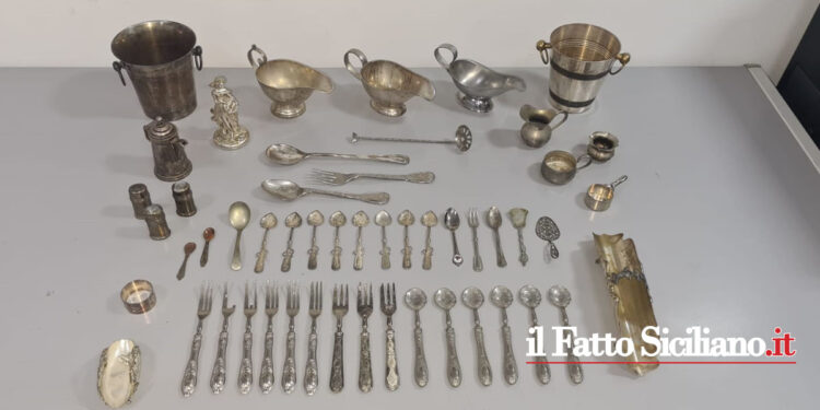 La Polizia di Stato di Siracusa ha rinvenuto pezzi d’argenteria di dubbia provenienza sequestrati ad un ricettatore