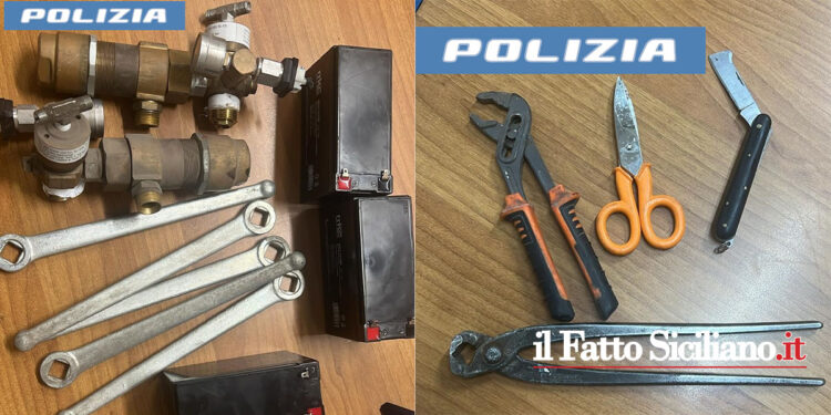 Catania. Arrestato ladro con armi e oggetti ad offendere