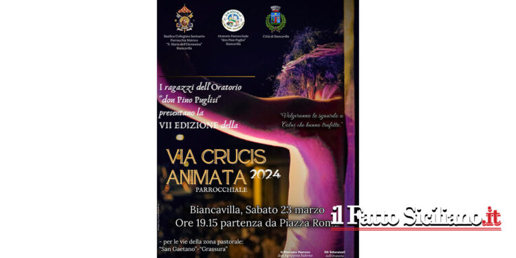 Si svolgerà sabato 23 Marzo 2024 a Biancavilla la VII Edizione della "Via Crucis" dei ragazzi dell'Oratorio "don Pino Puglisi"