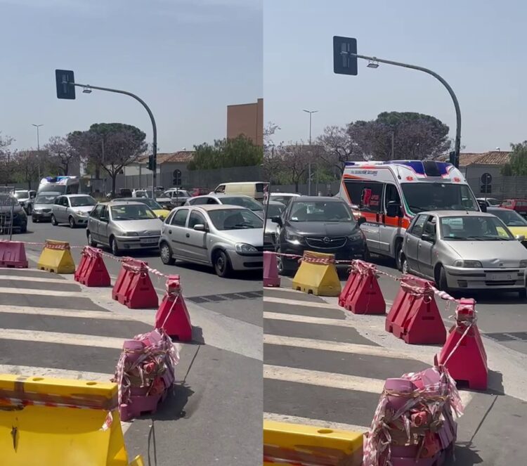 Un’ambulanza rimane bloccata nel traffico cittadino della Città etnea. Interruzione di servizio di pubblica necessità ?