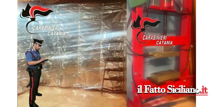 Denunciato dai CC di Catania Piazza Dante un incensurato di Pedara che aveva realizzato a Nicolosi un laboratorio per spaccio di droga