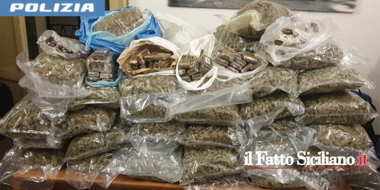 I “Falchi” della Squadra Mobile di Catania hanno sequestrano 61kg di droga occultata dentro un’auto in disuso, arrestato un catanese