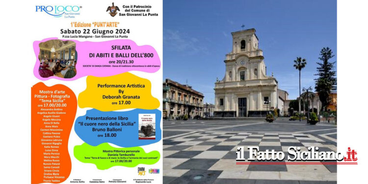A San Giovanni La Punta, in P.zza Lucia Mangano, si svolgerà la prima edizione “Punt’Arte” organizzata dalla Pro Loco e patrocinata dal Comune