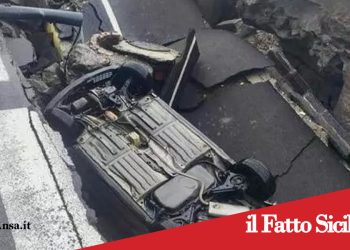 Santa Teresa di Riva. Uomo precipita con la sua auto in una voragine