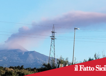 Etna. VONA rosso: emissione di cenere in corso