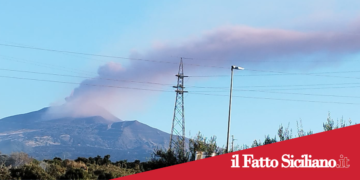 Etna. VONA rosso: emissione di cenere in corso